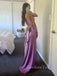 Gorgeous Satin Mermaid Long Evening Prom Dresses, V-neck Prom dress, GR0589