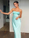 Unique Mermaid Satin Spaghetti Straps Long Evening Prom Dresses, GR0590