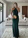 Dark Green Mermaid Long Evening Prom Dresses, GR0593