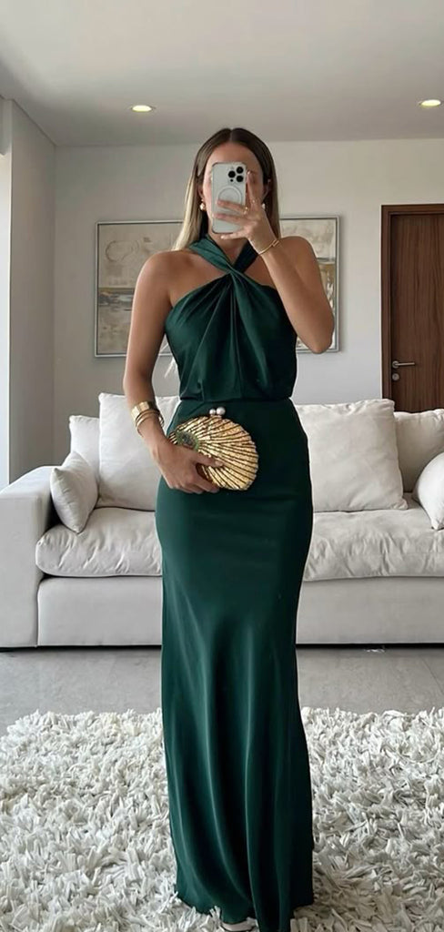 Dark Green Mermaid Long Evening Prom Dresses, GR0593