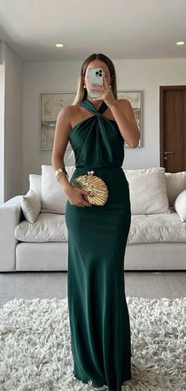 Dark Green Mermaid Long Evening Prom Dresses, GR0593