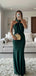 Dark Green Mermaid Long Evening Prom Dresses, GR0593