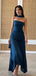 Formal Navy Blue Chiffon Strapless Long Evening Prom Dresses, GR0598