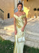 Simple Yellow Satin Mermaid Long Evening Prom Dresses, Off Shoulder Prom Dress, GR0599