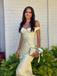 Simple Yellow Satin Mermaid Long Evening Prom Dresses, Off Shoulder Prom Dress, GR0599