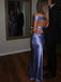 Off Shoulder Satin Mermaid Long Evening Prom Dresses, V-neck Prom Dress, GR0600
