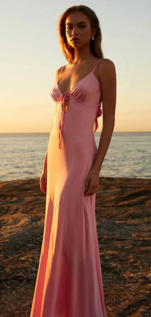 Spaghetti Straps Mermaid V-neck Long Evening Prom Dresses, GR0602