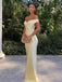 Gorgeous Off Shoulder Satin Long Evening Prom Dresses, Mermaid Prom Dress, GR0605