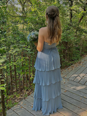 Gorgeous Sweetheart Chiffon A-line Long Evening Prom Dresses, GR0608