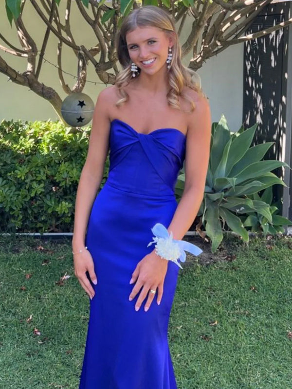 Royal Blue Mermaid Long Evening Prom Dresses, Sweetheart Prom Dress, GR0614