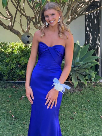 Royal Blue Mermaid Long Evening Prom Dresses, Sweetheart Prom Dress, GR0614