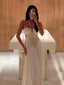 Unique White Chiffon Spaghetti Straps Long Evening Prom Dresses, GR0615