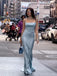 Formal Spaghetti Straps Grey Mermaid Long Evening Prom Dresses, GR0616
