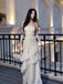 Lovely White Spaghetti Straps Long Evening Prom Dresses, GR0617