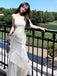 Lovely White Spaghetti Straps Long Evening Prom Dresses, GR0617