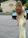 Popular Yellow Mermaid Straps Long Evening Prom Dresses, GR0619