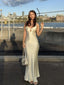 Simple Ivory Mermaid Spaghetti Straps Long Evening Prom Dresses, GR0620