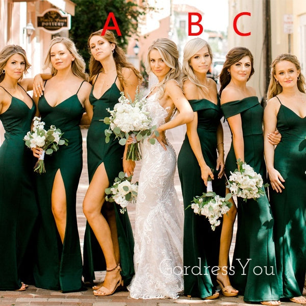green satin bridesmaid dress Mismatched Emerald Mermaid Cheap Long Dresses , GRB0006 Dominican Republic Flag - Crafted from high babyboo outfits US Size:00