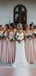 Popular Pink Spaghetti Straps A-line Long Bridesmaid Dresses , GRB0012