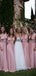 Mismatched Pink A-line Long Bridesmaid Dresses , GRB0015