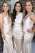 Gorgeous Mermaid Champagne Satin One Shoulder Long Custom Bridesmaid Dresses , GRB0026