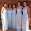 One Shoulder Chiffon A-line Long Custom Sweetheart Bridesmaid Dresses , GRB0032