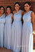 One Shoulder Chiffon A-line Long Custom Sweetheart Bridesmaid Dresses , GRB0032