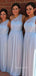 One Shoulder Chiffon A-line Long Custom Sweetheart Bridesmaid Dresses , GRB0032