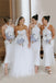 Simple White/Ivory Satin Mermaid Long Custom Bridesmaid Dresses , GRB0036