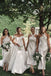 Simple White/Ivory Satin Mermaid Long Custom Bridesmaid Dresses , GRB0036