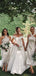 Simple White/Ivory Satin Mermaid Long Custom Bridesmaid Dresses , GRB0036