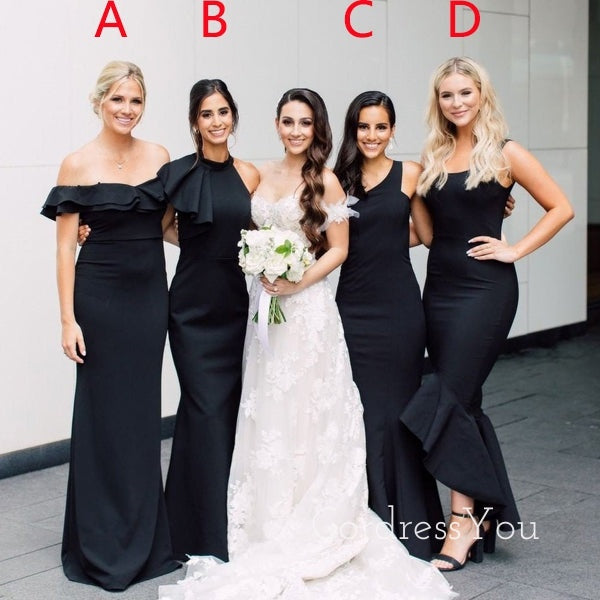 mismatched black bridesmaid dresses Mermaid Cheap Long Custom , GRB004 – GordressYou 15BF25 Chaque robe est confectionnée Tailored to flatter, designed Size:54