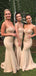 Sweetheart Gold Mermaid Strapless Cheap Long Custom Bridesmaid Dresses, GRB0051