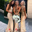 Mismatched Gold Satin Mermaid Cheap Long Custom Bridesmaid Dresses, GRB0078