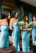 Simple Strapless Satin Mermaid Long Cheap Custom Bridesmaid Dresses, GRB0091