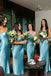 Simple Strapless Satin Mermaid Long Cheap Custom Bridesmaid Dresses, GRB0091