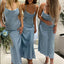 Popular Blue Satin Mermaid Long Cheap Custom Spaghetti Straps Bridesmaid Dresses, GRB0095