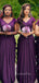 Mermaid V-neck Long Cheap Custom Purple Bridesmaid Dresses, GRB0103