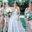 Mismatched Silver Sequins Long Cheap Custom Bridesmaid Dresses, GRB0109