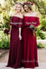 Off Shoulder A-line Chiffon Long Cheap Custom Bridesmaid Dresses, GRB0110