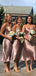 Simple Spaghetti Straps Dusty Rose Satin Long Cheap Custom Bridesmaid Dresses, GRB0111