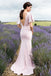 Mermaid Pink Satin V-neck Long Cheap Custom Cap Sleeves Bridesmaid Dresses, GRB0113