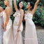 Sweetheart Pink Satin Mermaid Long Cheap Custom Strapless Bridesmaid Dresses, GRB0125