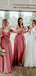 Spaghetti Straps A-line Chiffon Long Cheap Custom V-neck Bridesmaid Dresses, GRB0129