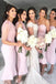 One Shoulder Mermaid Long Cheap Custom Sweetheart Bridesmaid Dresses, GRB0130