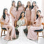 One Shoulder Rose Gold Mermaid Long Cheap Custom Side Slit Bridesmaid Dresses, GRB0133