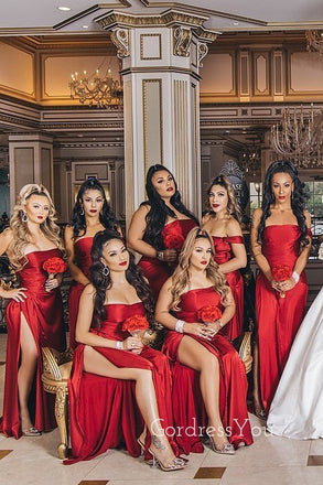 Mismatched red bridesmaid outlet dresses