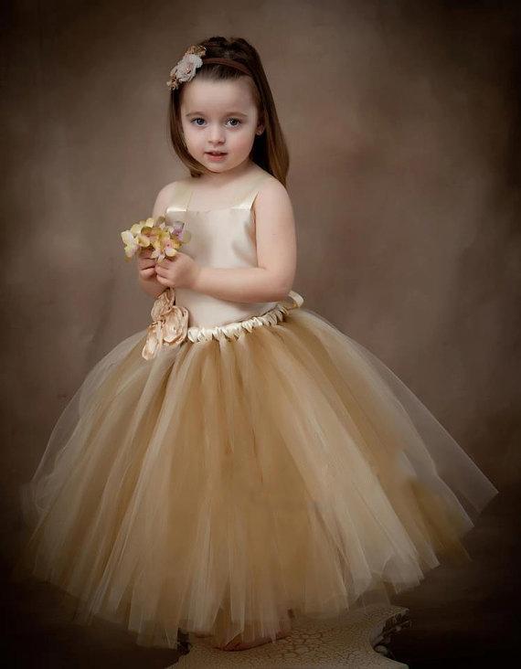 Lovely Satin Top Flower Girl Dresses, Cute Tulle Tutu Dresses for wedding,  FG024