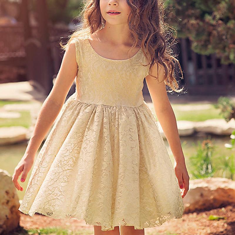 Scoop Neckline Lace A-line V-back Flower Girl Dresses, Lovely Little Girl Dresses, FG064