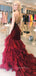 One Shoulder Mermaid Tulle Velvet Long Prom Dresses GDW111